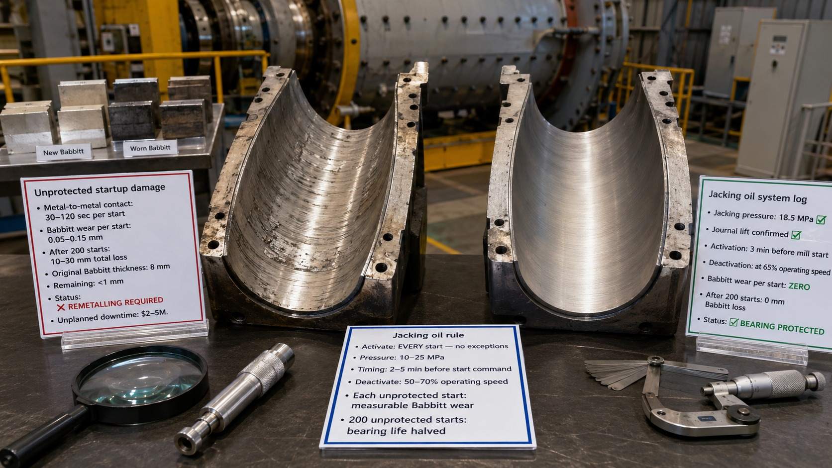 Ball Mill Trunnion Bearing: White Metal Babbitt vs Rolling Element, Hydrodynamic Lubrication & Failure Guide